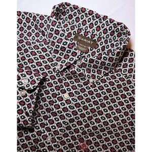 Ariat Casual Button Down Shirt Black and Red